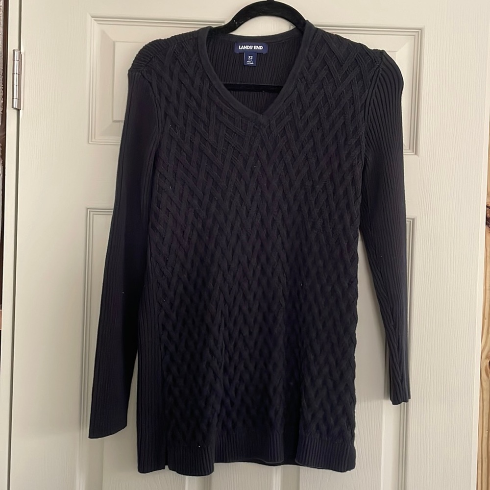 Black Lands’ End V Neck Sweater